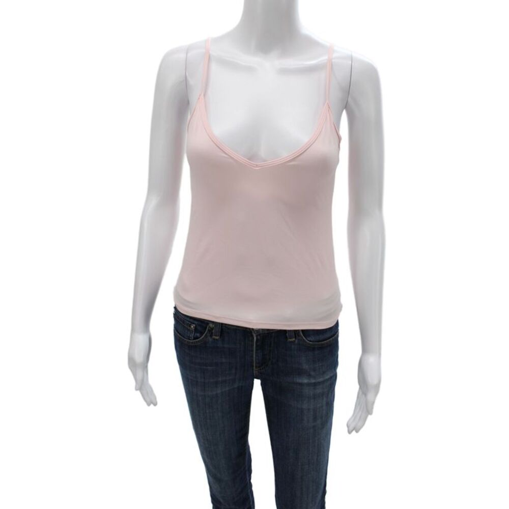 Collette Dinnigan Women Pink Scoop Neck Tank Top Solid Sleeveless Size M